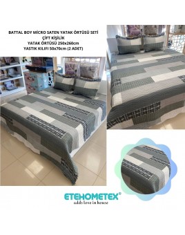 ETEHOMETEX ÇİFT KİŞİLİK KAPİTONELİ YATAK ÖRTÜSÜ SETİ LOUİS 8696474231893
